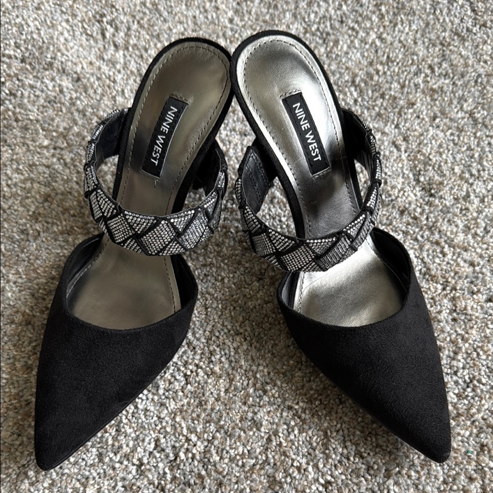 Nine West Black Heels with Braided Strap